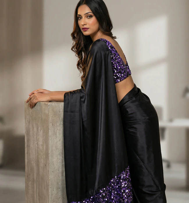 AI model in black saree